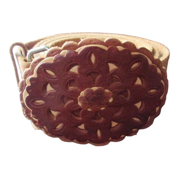 Abercrombie & Fitch Brown Leather Belt With Leather Buckle - Picture 2 of 10